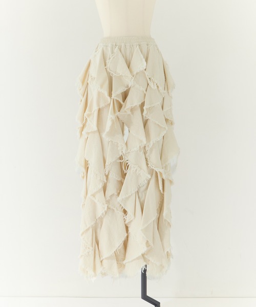 BELPER（ベルパー）の「[BELPER/ベルパー]LIGHT OZ RUFFLE DENIM PANTS（デニムパンツ・レディース・ブラック/オフホワイト・1/0）」の12枚目の写真