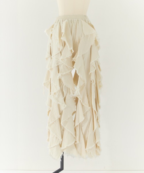 BELPER（ベルパー）の「[BELPER/ベルパー]LIGHT OZ RUFFLE DENIM PANTS（デニムパンツ・レディース・ブラック/オフホワイト・1/0）」の13枚目の写真