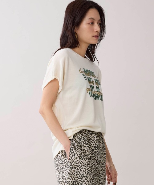 marmors(マルモア)の「【marmors】ウールロゴTシャツ(Tシャツ/カットソー・レディース・ネイビー/ベージュ/チャコールグレー/アイボリー・36)」の5枚目の写真