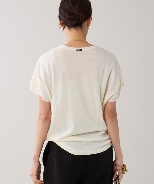 marmors(マルモア)の「【marmors】ウールロゴTシャツ(Tシャツ/カットソー・レディース・ネイビー/ベージュ/チャコールグレー/アイボリー・36)」の10枚目の写真