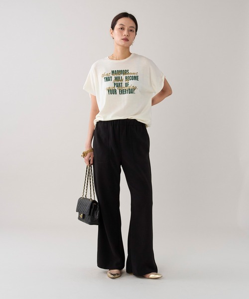 marmors(マルモア)の「【marmors】ウールロゴTシャツ(Tシャツ/カットソー・レディース・ネイビー/ベージュ/チャコールグレー/アイボリー・36)」の11枚目の写真