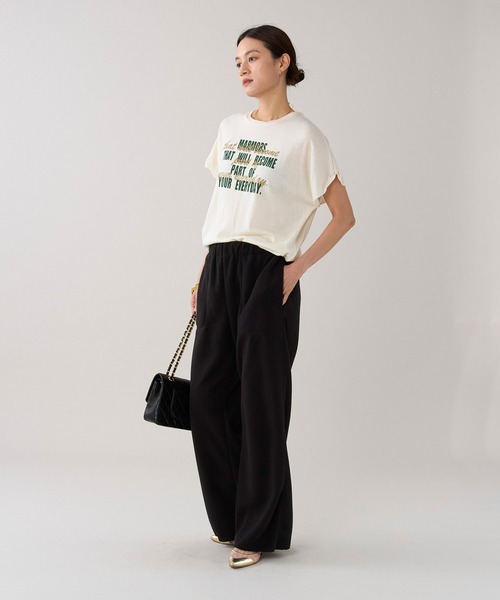 marmors(マルモア)の「【marmors】ウールロゴTシャツ(Tシャツ/カットソー・レディース・ネイビー/ベージュ/チャコールグレー/アイボリー・36)」の12枚目の写真