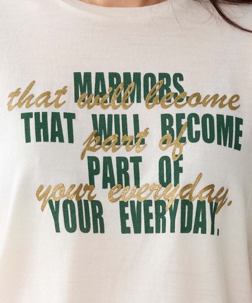 marmors(マルモア)の「【marmors】ウールロゴTシャツ(Tシャツ/カットソー・レディース・ネイビー/ベージュ/チャコールグレー/アイボリー・36)」の13枚目の写真