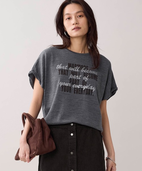 marmors(マルモア)の「【marmors】ウールロゴTシャツ(Tシャツ/カットソー・レディース・ネイビー/ベージュ/チャコールグレー/アイボリー・36)」の14枚目の写真