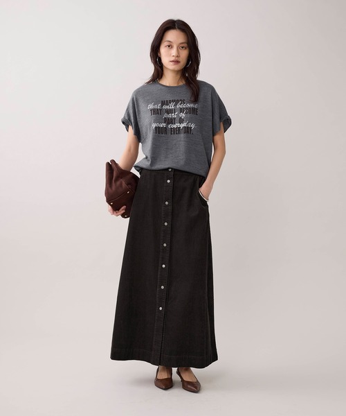 marmors(マルモア)の「【marmors】ウールロゴTシャツ(Tシャツ/カットソー・レディース・ネイビー/ベージュ/チャコールグレー/アイボリー・36)」の17枚目の写真