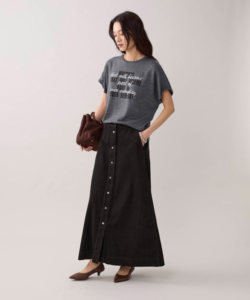 marmors(マルモア)の「【marmors】ウールロゴTシャツ(Tシャツ/カットソー・レディース・ネイビー/ベージュ/チャコールグレー/アイボリー・36)」の18枚目の写真