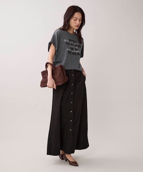 marmors(マルモア)の「【marmors】ウールロゴTシャツ(Tシャツ/カットソー・レディース・ネイビー/ベージュ/チャコールグレー/アイボリー・36)」の19枚目の写真