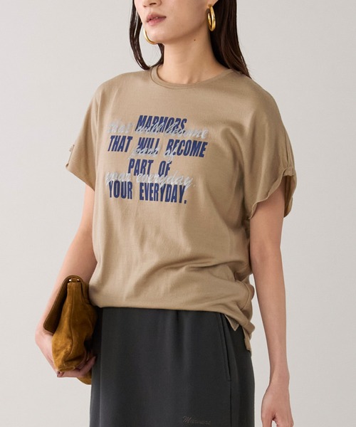 marmors(マルモア)の「【marmors】ウールロゴTシャツ(Tシャツ/カットソー・レディース・ネイビー/ベージュ/チャコールグレー/アイボリー・36)」の21枚目の写真
