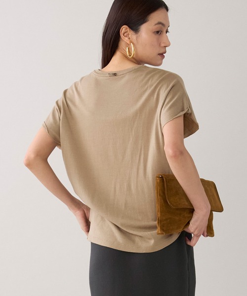 marmors(マルモア)の「【marmors】ウールロゴTシャツ(Tシャツ/カットソー・レディース・ネイビー/ベージュ/チャコールグレー/アイボリー・36)」の22枚目の写真