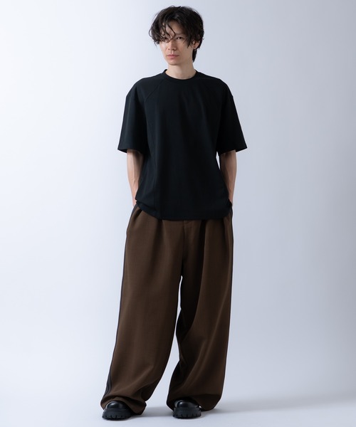 Crownor(クラウノアー)の「切り替え 半袖 Tシャツ(Tシャツ/カットソー・メンズ・ブラック/モカ/ホワイト・LARGE/MEDIUM)」の8枚目の写真