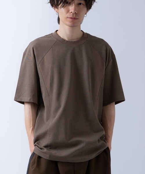 Crownor(クラウノアー)の「切り替え 半袖 Tシャツ(Tシャツ/カットソー・メンズ・ブラック/モカ/ホワイト・LARGE/MEDIUM)」の9枚目の写真