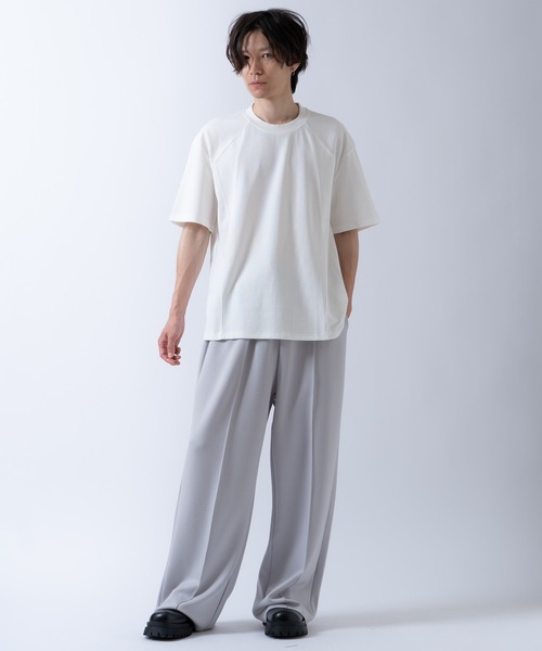 Crownor(クラウノアー)の「切り替え 半袖 Tシャツ(Tシャツ/カットソー・メンズ・ブラック/モカ/ホワイト・LARGE/MEDIUM)」の14枚目の写真