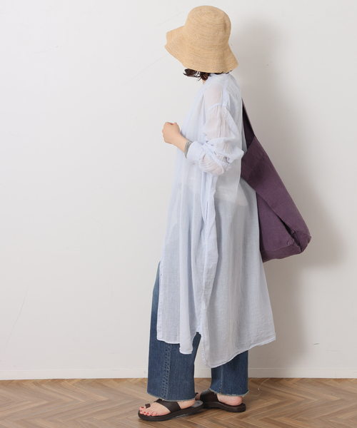 JOURNAL STANDARD LUXE（ジャーナルスタンダード　ラックス）の「【ARMEN】BANDED COLLAR LONG SHIRT 115cm（シャツ/ブラウス・レディース・ブラウン/ブルー/ピンク系その他・3）」の16枚目の写真