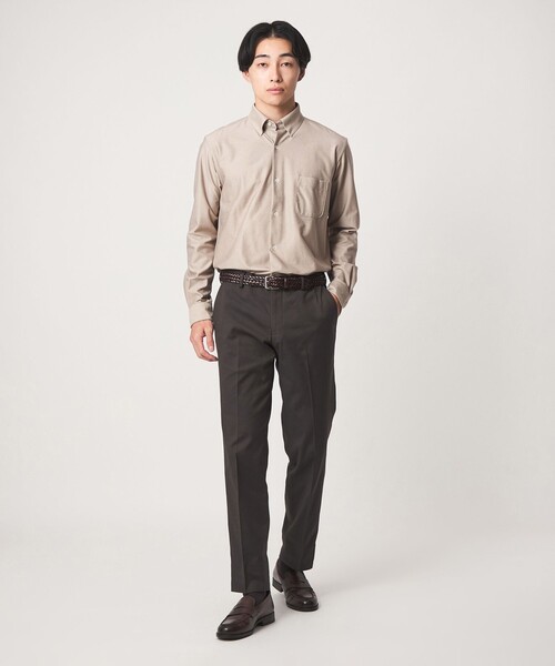 green label relaxing(グリーンレーベルリラクシング)の「エブリット TC ツイル ジャージー スナップ ボタンダウン シャツ -ストレッチ・イージーアイロン・吸水速乾-(ビジネスシャツ・メンズ・ネイビー/グレー系/ベージュ・M/XL/S/L)」の7枚目の写真
