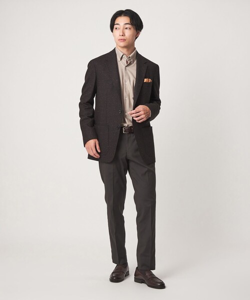 green label relaxing(グリーンレーベルリラクシング)の「エブリット TC ツイル ジャージー スナップ ボタンダウン シャツ -ストレッチ・イージーアイロン・吸水速乾-(ビジネスシャツ・メンズ・ネイビー/グレー系/ベージュ・M/XL/S/L)」の9枚目の写真