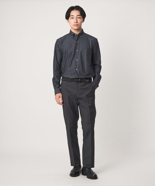 green label relaxing(グリーンレーベルリラクシング)の「エブリット TC ツイル ジャージー スナップ ボタンダウン シャツ -ストレッチ・イージーアイロン・吸水速乾-(ビジネスシャツ・メンズ・ネイビー/グレー系/ベージュ・M/XL/S/L)」の10枚目の写真