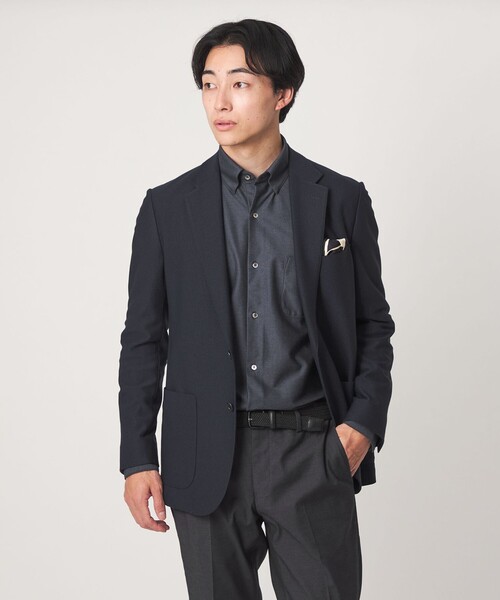green label relaxing(グリーンレーベルリラクシング)の「エブリット TC ツイル ジャージー スナップ ボタンダウン シャツ -ストレッチ・イージーアイロン・吸水速乾-(ビジネスシャツ・メンズ・ネイビー/グレー系/ベージュ・M/XL/S/L)」の11枚目の写真