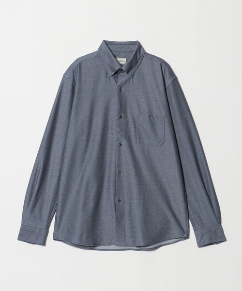 green label relaxing(グリーンレーベルリラクシング)の「エブリット TC ツイル ジャージー スナップ ボタンダウン シャツ -ストレッチ・イージーアイロン・吸水速乾-(ビジネスシャツ・メンズ・ネイビー/グレー系/ベージュ・M/XL/S/L)」の18枚目の写真
