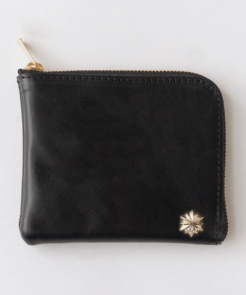 Akashic Tree（アカシックツリー）の「Akashic Tree/アカシックツリー WALLET ウォレット 財布 ワンポイント レザー 本革 牛革 コンパクト L字 ファスナー ジップ メンズ 秋 秋服 2026年秋冬（財布・メンズ・ブラック・FREE）」の2枚目の写真