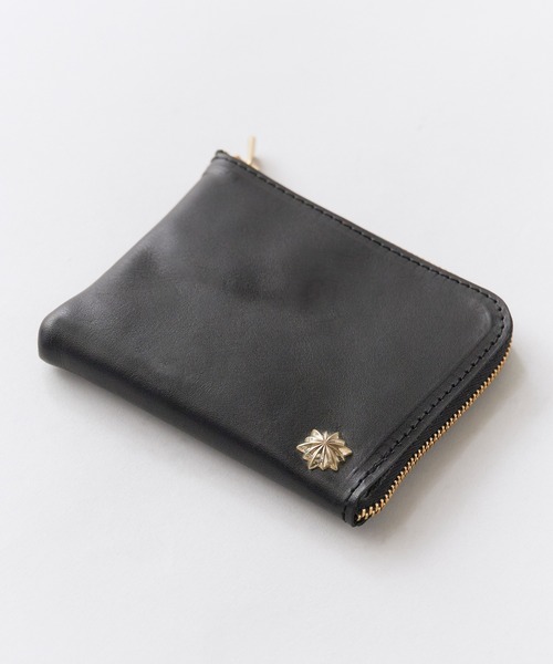 Akashic Tree（アカシックツリー）の「Akashic Tree/アカシックツリー WALLET ウォレット 財布 ワンポイント レザー 本革 牛革 コンパクト L字 ファスナー ジップ メンズ 秋 秋服 2026年秋冬（財布・メンズ・ブラック・FREE）」の4枚目の写真