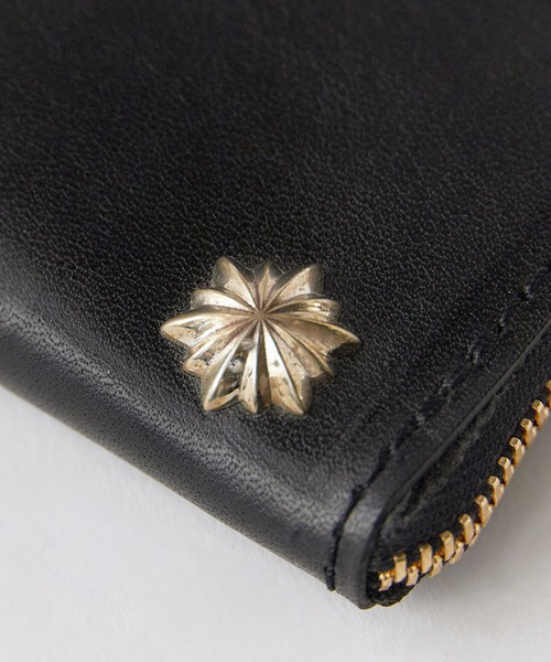 Akashic Tree（アカシックツリー）の「Akashic Tree/アカシックツリー WALLET ウォレット 財布 ワンポイント レザー 本革 牛革 コンパクト L字 ファスナー ジップ メンズ 秋 秋服 2026年秋冬（財布・メンズ・ブラック・FREE）」の8枚目の写真