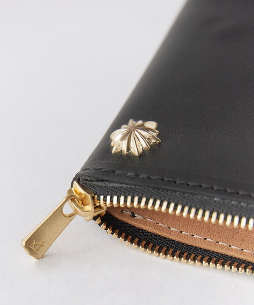 Akashic Tree（アカシックツリー）の「Akashic Tree/アカシックツリー WALLET ウォレット 財布 ワンポイント レザー 本革 牛革 コンパクト L字 ファスナー ジップ メンズ 秋 秋服 2026年秋冬（財布・メンズ・ブラック・FREE）」の9枚目の写真