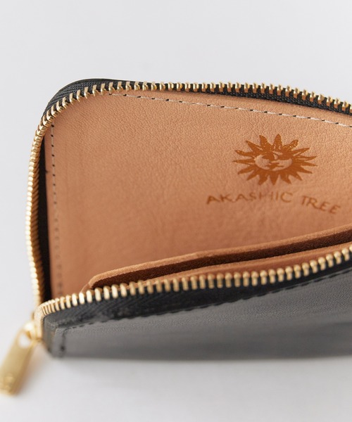 Akashic Tree（アカシックツリー）の「Akashic Tree/アカシックツリー WALLET ウォレット 財布 ワンポイント レザー 本革 牛革 コンパクト L字 ファスナー ジップ メンズ 秋 秋服 2026年秋冬（財布・メンズ・ブラック・FREE）」の12枚目の写真