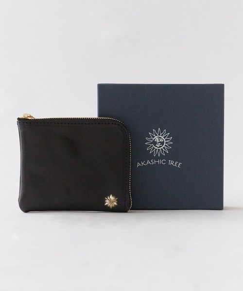 Akashic Tree（アカシックツリー）の「Akashic Tree/アカシックツリー WALLET ウォレット 財布 ワンポイント レザー 本革 牛革 コンパクト L字 ファスナー ジップ メンズ 秋 秋服 2026年秋冬（財布・メンズ・ブラック・FREE）」の13枚目の写真