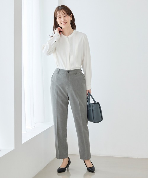 Honeys(ハニーズ)の「【ストレッチ・ウォッシャブル・イージーケア】センタープレスパンツ(股下60cm)(スラックス・レディース・ブラック/ネイビー/ブラウン系その他2/杢グレー・S/M/LL/L/3L)」の8枚目の写真