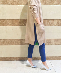 LOUNGEDRESS（ラウンジドレス）の「ワイドリブZIPロングカーディガン