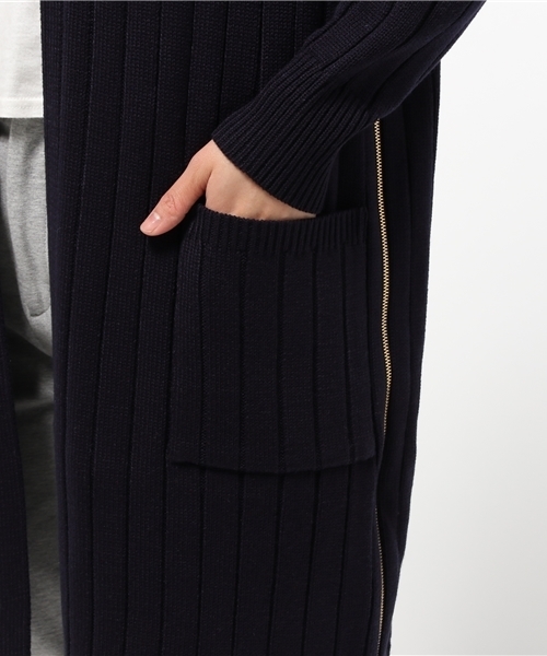 Loungedress ラウンジドレス　新品タグ付　厚手ロングカーディガン LOUNGEDRESS（ラウンジドレス）の「ワイドリブZIPロング