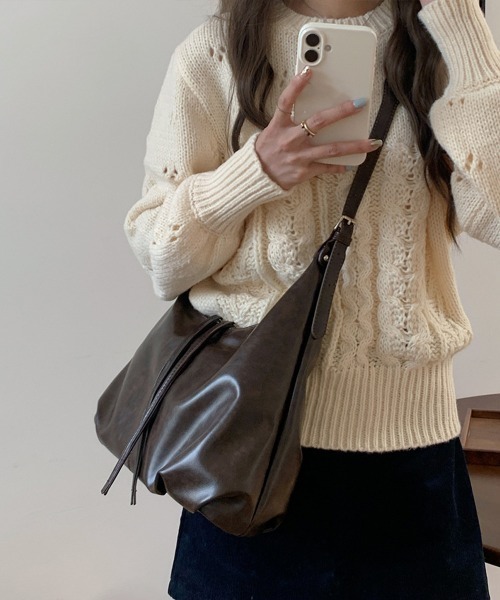 Miniministore(ミニミニストア)の「PUレザーショルダーバッグ 肩掛けカバン(ショルダーバッグ・レディース・ブラック/ブラウン・FREE)」の1枚目の写真