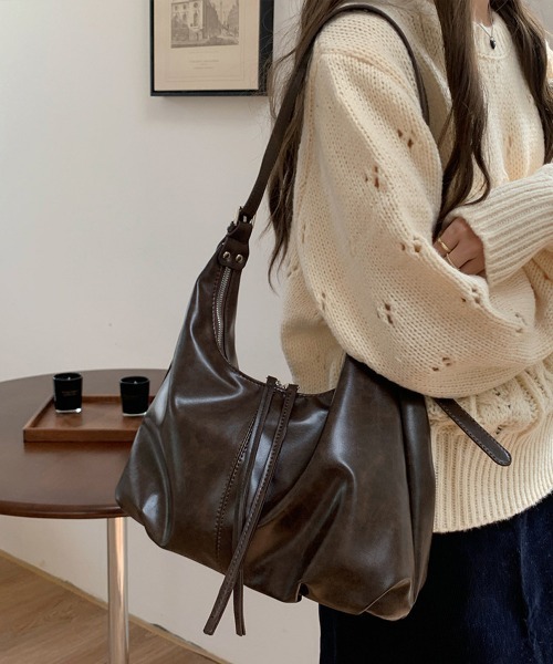 Miniministore(ミニミニストア)の「PUレザーショルダーバッグ 肩掛けカバン(ショルダーバッグ・レディース・ブラック/ブラウン・FREE)」の12枚目の写真