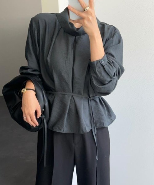 semplice（センプリチェ）の「ブラウス【韓国ファッション】（シャツ/ブラウス・レディース・グレー/ベージュ・F）」の12枚目の写真
