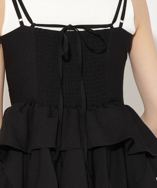 AND COUTURE(アンドクチュール)の「ボリュームラッフルフリルキャミワンピース(ワンピース・レディース・ブラック/ダークブラウン/ベージュ・FREE)」の15枚目の写真