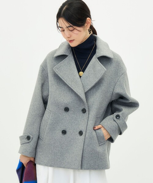 NOLLEY’S(ノーリーズ)の「【一部WEB限カラー】ウールカシミヤダブルブレストコート(ピーコート・レディース・ネイビー/ライトグレー/ブラウン/キャメル・36/38)」の10枚目の写真