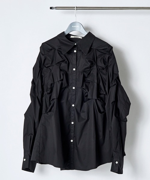 RUMCHE(ラムシェ)の「Snowflake Cotton Shirt / スノーフレークコットンシャツ(シャツ/ブラウス・レディース・ホワイト/ブラック・FREE)」の2枚目の写真