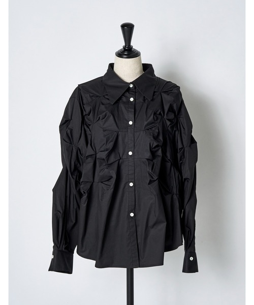 RUMCHE(ラムシェ)の「Snowflake Cotton Shirt / スノーフレークコットンシャツ(シャツ/ブラウス・レディース・ホワイト/ブラック・FREE)」の13枚目の写真
