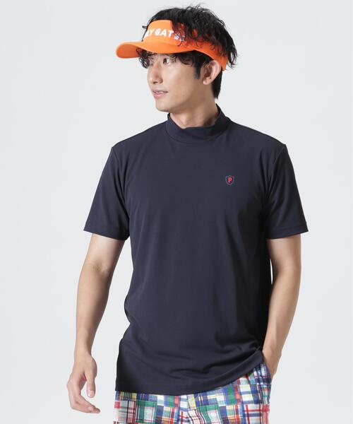 PEARLY GATES(パーリーゲイツ)の「ソルケア45Gカノコ半袖モックネックカットソー(Tシャツ/カットソー・メンズ・グリーン/グレー/ホワイト/ネイビー・LARGE/MEDIUM/X-LARGE/XX-LARGE/SMALL)」の4枚目の写真