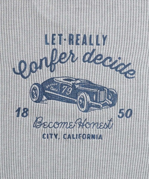 POWER TO THE PEOPLE（パワートゥーザピープル）の「CAR刺繍　ヘビーウェイトワッフルスウェット（スウェット・メンズ・グレー/アイボリー/A/ブラック・X-LARGE/LARGE/MEDIUM）」の17枚目の写真