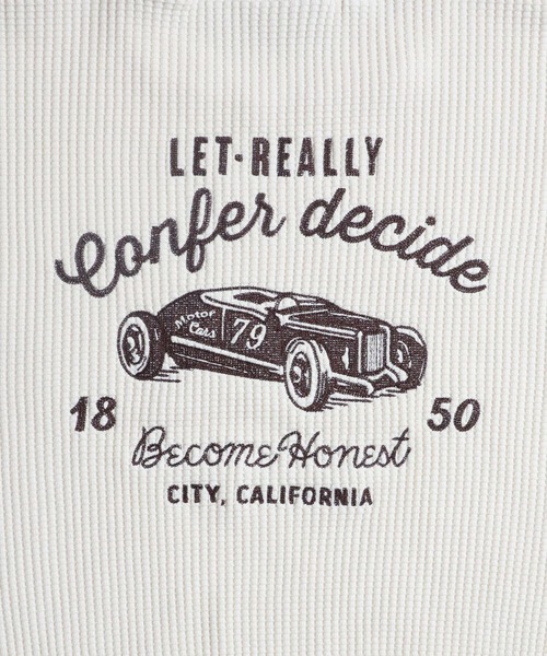 POWER TO THE PEOPLE（パワートゥーザピープル）の「CAR刺繍　ヘビーウェイトワッフルスウェット（スウェット・メンズ・グレー/アイボリー/A/ブラック・X-LARGE/LARGE/MEDIUM）」の21枚目の写真