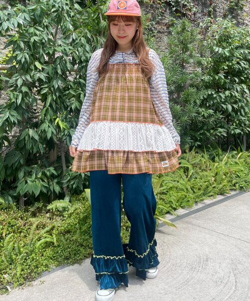 HELLO.SANFRANCISCO(ハローサンフランシスコ)の「【HELLO.SANFRANCISCO】チェックレースチュニックワンピ(チュニック・レディース・ピンク/ブルー/グリーン・ONE SIZE)」の10枚目の写真