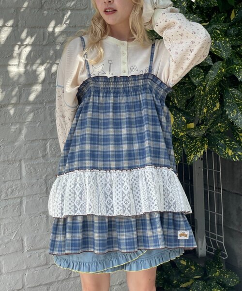 HELLO.SANFRANCISCO(ハローサンフランシスコ)の「【HELLO.SANFRANCISCO】チェックレースチュニックワンピ(チュニック・レディース・ピンク/ブルー/グリーン・ONE SIZE)」の19枚目の写真