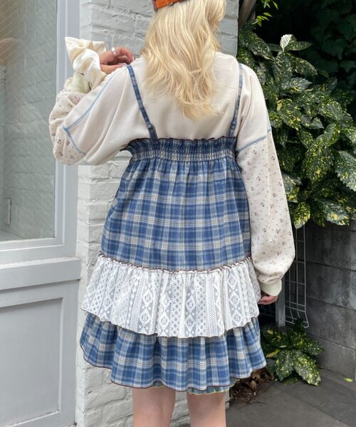 HELLO.SANFRANCISCO(ハローサンフランシスコ)の「【HELLO.SANFRANCISCO】チェックレースチュニックワンピ(チュニック・レディース・ピンク/ブルー/グリーン・ONE SIZE)」の22枚目の写真