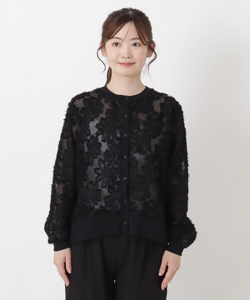 one'sterrace(ワンズテラス)の「シアーシャギーカーディガン(シャツ/ブラウス・レディース・ブラック系8・02)」の2枚目の写真