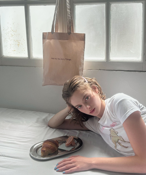 LE TALON(ルタロン)の「《/WEB+一部店舗限定》Le decore / ル デコレ darling tote bag(トートバッグ・レディース・ホワイト/ピンク/レモンイエロー・FREE)」の4枚目の写真