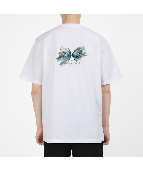 AEXEA(アクシー)の「バタフル 半袖Tシャツ E05BRD_ABX10279(Tシャツ/カットソー・メンズ・ホワイト/ブルー/グレー系その他/ブラック・S/XL/M/L)」の2枚目の写真