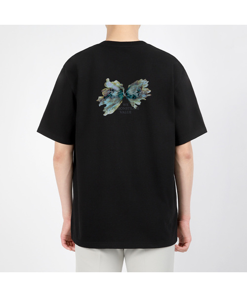 AEXEA(アクシー)の「バタフル 半袖Tシャツ E05BRD_ABX10279(Tシャツ/カットソー・メンズ・ホワイト/ブルー/グレー系その他/ブラック・S/XL/M/L)」の3枚目の写真