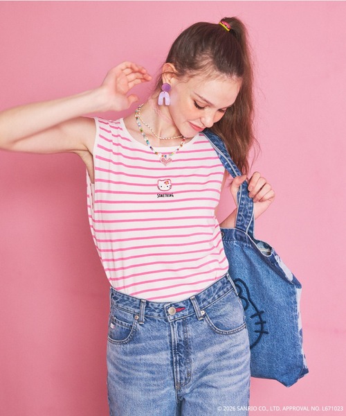 SOMETHING(サムシング)の「SOMETHING×HELLO KITTY EMBROIDERY KNIT(その他トップス・レディース・ブラック/ピンク/ホワイト・FREE)」の3枚目の写真