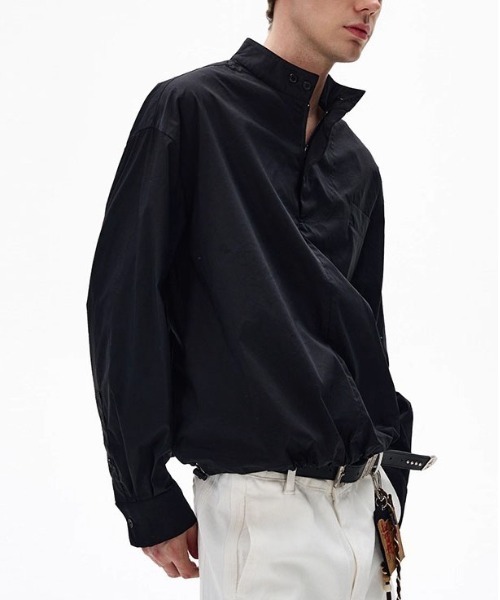 DOUBLE STEAL(ダブルスティール)の「DSスタンドカラーミニマルシャツ(シャツ/ブラウス・メンズ・ブラック/ホワイト・X-LARGE/LARGE/MEDIUM)」の5枚目の写真